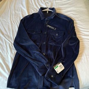 Alfani Stretch Button-Up Jacket Size Large Navy - BRAND NEW WITH TAGS